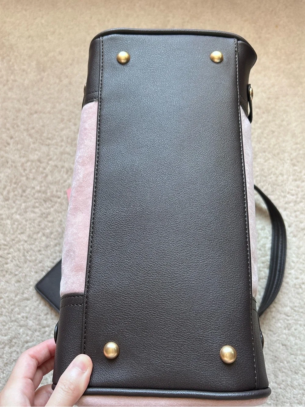 Juicy Couture Classic Scottie Dogs Velour Bow Tie Tote Dusty Blush OS Y2K Retro
